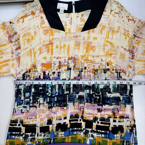 Donna Morgan Silk Abstract Print Colorful Sheath Dress Women's 10 Artsy Business - Picture 9 of 10